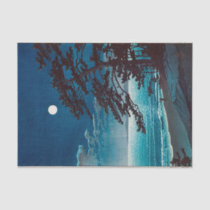 月の二宮海岸, 川瀬巴水 Moon at Ninomiya Beach, Hasui Kawase Tissue Paper