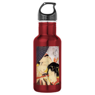 望遠鏡を覗く女, 北斎 Girl with Telescope, Hokusai, Ukiyo-e 532 Ml Water Bottle