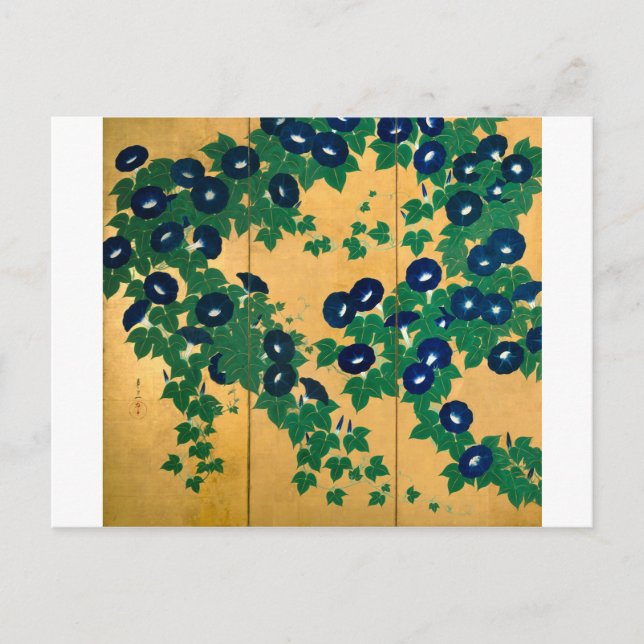 朝顔（部分）, 其一 Morning glory(detail), Kiitsu Postcard (Front)
