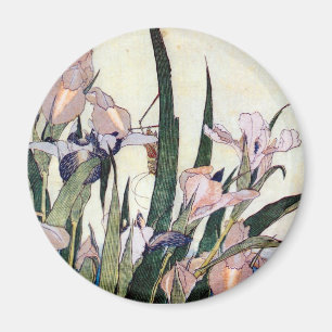 杜若ときりぎりす, 北斎 Iris and Grasshopper, Hokusai Magnet