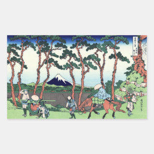 東海道保土ケ谷, 北斎 View Mt.Fuji from Hodogaya, Hokusai Rectangular Sticker