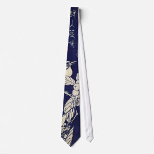 枇杷に鳥, 広重 Bird and Loquat, Hiroshige, Ukiyo-e Tie