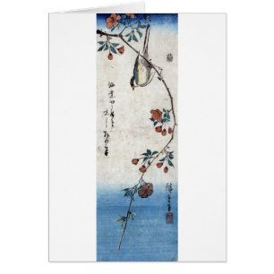枝垂桜に鳥, 広重 Bird & Weeping Cherry, Hiroshige, Ukiyoe