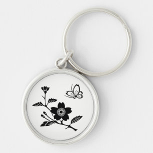 枝桜に中陰桜飛び蝶 KEY RING