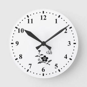 枝桜に中陰桜飛び蝶 ROUND CLOCK