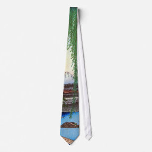 柳と富士, 広重 Willow and Mt. Fuji, Hiroshige, Ukiyo-e Tie