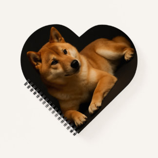 柴犬ポートレート Shiba Inu Art Heart Shaped Spiral Notebook
