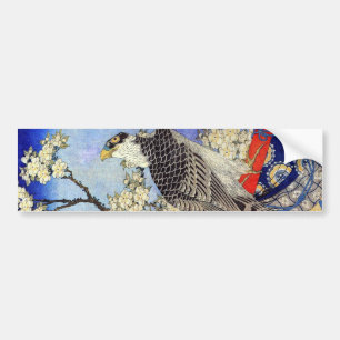 桜にハヤブサ, Falcon & Cherry Blossoms, Hokusai, Ukiyo-e Bumper Sticker