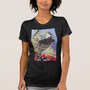 桜にハヤブサ, Falcon & Cherry Blossoms, Hokusai, Ukiyo-e T-Shirt