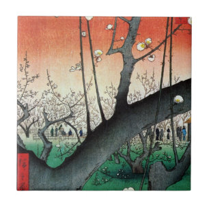 梅の庭園, 広重 Garden of Plum Tree, Hiroshige, Ukiyo-e Ceramic Tile