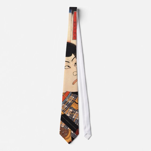 歌舞伎役者, 国芳 Kabuki Actor, Kuniyoshi, Ukiyoe Tie (Front)