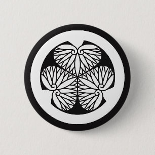 水戸葵（１９蕊） 6 CM ROUND BADGE