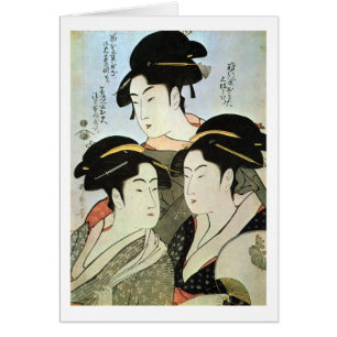 江戸の三美人, 歌麿 Three Beautiful Women of Edo, Utamaro