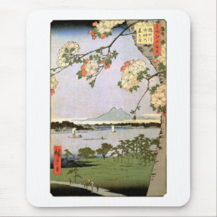 江戸の桜, 広重 Cherry Blossoms of Edo, Hiroshige Mouse Pad