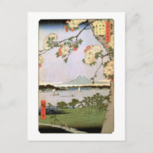 江戸の桜, 広重 Cherry Blossoms of Edo, Hiroshige Postcard