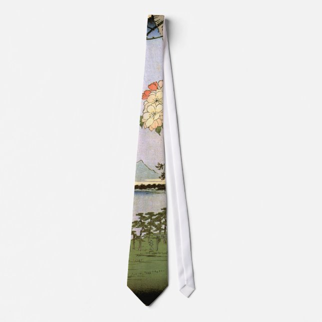 江戸の桜, 広重 Cherry Blossoms of Edo, Hiroshige Tie (Front)