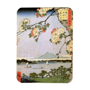 江戸の桜, 広重 Cherry Blossoms of Edo, Hiroshige, Ukiyoe Magnet