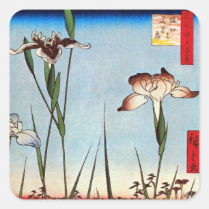 江戸の菖蒲, 広重 Iris of Edo, Hiroshige Square Sticker