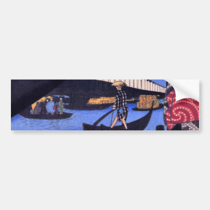 江戸の風景, 広重 Scenery of Edo, Hiroshige Ukiyoe Bumper Sticker