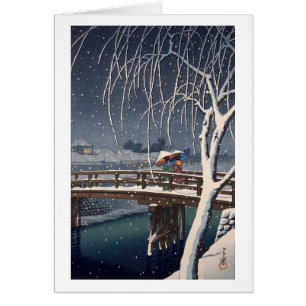 江戸川の宵雪, Evening Snow at Edogawa, Hasui Kawase