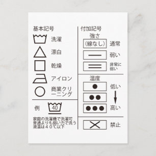 洗濯表示の記号 POSTCARD