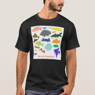 淡水性熱帯魚のカラーの影絵の優良製品 T-Shirt
