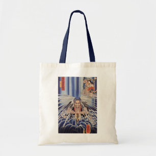 滝に打たれる僧, 国芳 Monk in the Waterfalls, Kuniyoshi Tote Bag