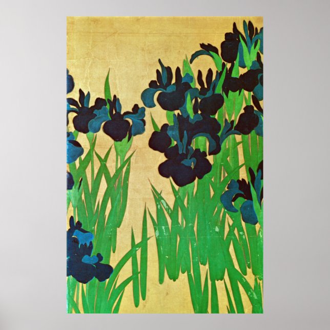 燕子花図（部分）, 光琳 Irises(detail), Kōrin, Japan Art Poster (Front)