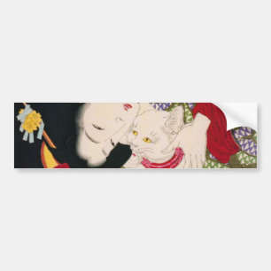 猫が好き, 芳年 I Love Cats, Yoshitoshi, Ukiyoe Bumper Sticker