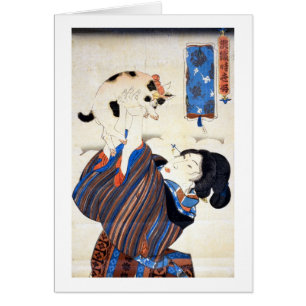 猫と女, 国芳 Cat and Woman, Kuniyoshi, Ukiyo-e