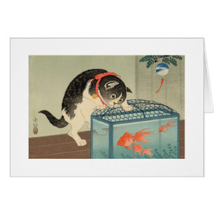 猫と金魚, 古邨 Cat & Goldfish, Koson, Ukiyo-e