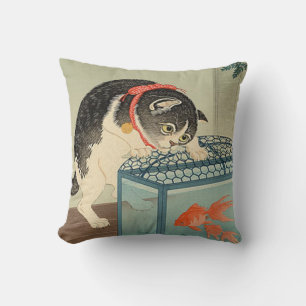 猫と金魚, 古邨 Cat & Goldfish, Koson, Ukiyo-e Cushion