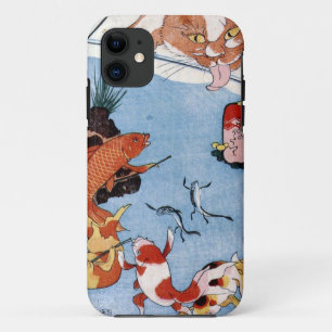 猫と金魚, 国芳 Cat and Goldfish, Kuniyoshi, Ukiyo-e iPhone 11 Case