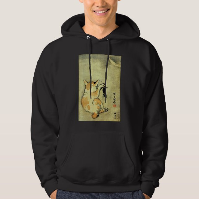 猫と鼠, 暁斎 Cat and Mouse, Kyōsai, Ukiyo-e Hoodie (Front)