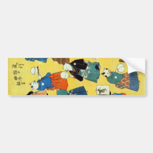 猫の曲芸師, 国芳 Acrobat of the Cats, Kuniy Bumper Sticker