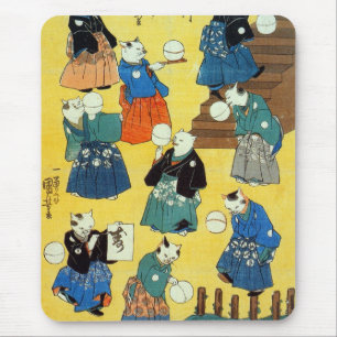猫の曲芸師, 国芳 Acrobat of the Cats, Kuniy Mouse Pad