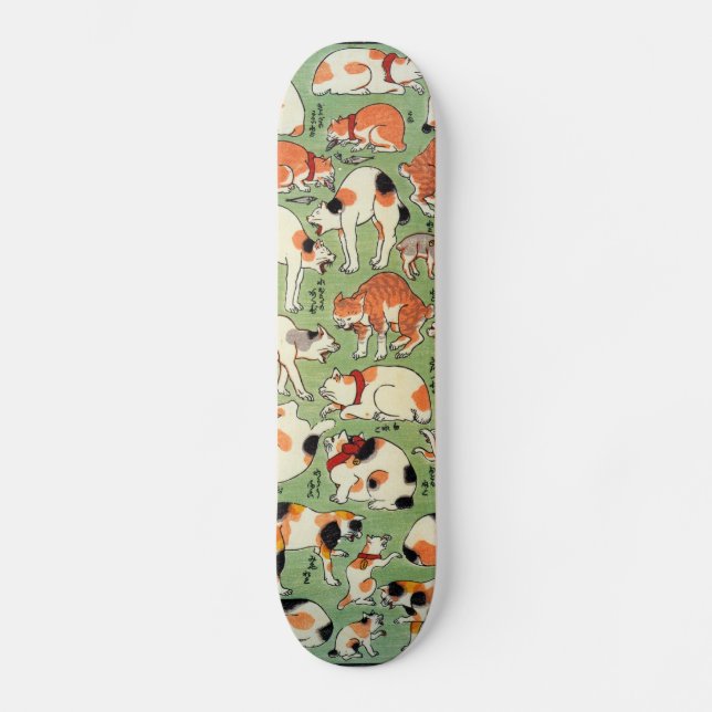 猫尽両めん合, 芳藤 Cats of The Edo era, Yoshifuji, Ukiyo-e Skateboard (Front)
