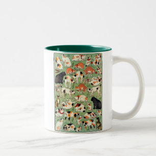 猫尽両めん合, 芳藤 Cats of The Edo era, Yoshifuji, Ukiyo-e Two-Tone Coffee Mug