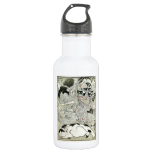 猫, 暁斎 Cats, Kyōsai, Ukiyo-e 532 Ml Water Bottle