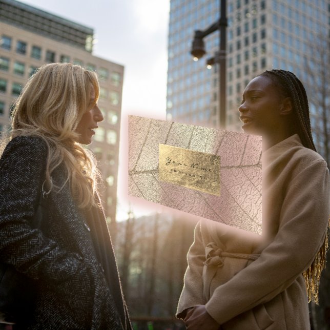 真珠のようなセピア色の金ゴールドホイルの植物の敏感上がりました 名刺 QR CODE BUSINESS CARD (真珠のようなセピア色の金ゴールドホイルの植物の敏感上がりました 名刺 QR CODE BUSINESS CARD)