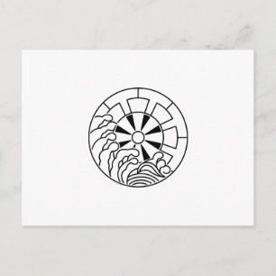 石持ち地抜き浪に源氏車 POSTCARD