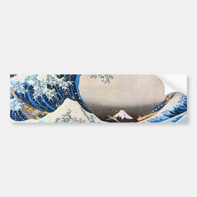 神奈川沖浪裏, 北斎 Great Wave, Hokusai Bumper Sticker (Front)