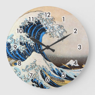 神奈川沖浪裏, 北斎 Great Wave, Hokusai, Ukiyo-e Large Clock