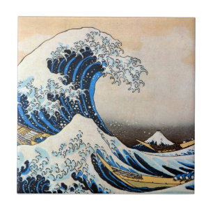 神奈川沖浪裏, 北斎 Great Wave, Hokusai, Ukiyo-e Tile