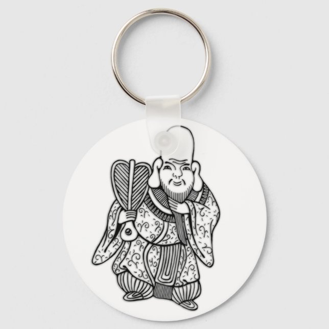 福禄寿 Fukurokuju lucky god original drawing Key Ring (Front)