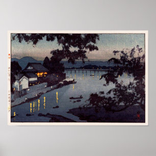 筑後川の夕べ, Evening in Chikugo river, Hiroshi Yoshida Poster