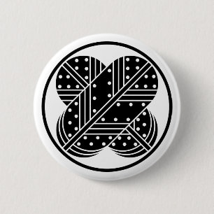糸輪に斑いり違い鷹の羽 6 CM ROUND BADGE