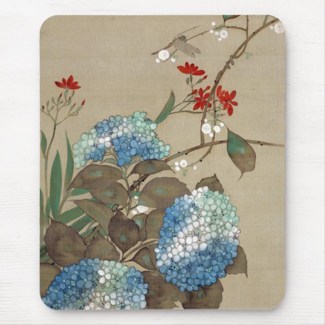 紫陽花, 抱一 Hydrangea, Hōitsu Mouse Pad (Front)