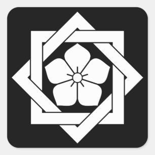 組合角に桔梗 SQUARE STICKER