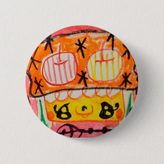 缶バッジ りんご帽子の女の子 6 CM ROUND BADGE